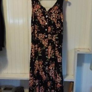 BFA Classics, black floral sundress, sz PS